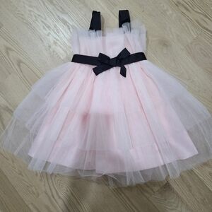 NWOT Pink Tulle Dress with Black Bow